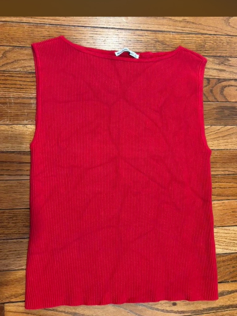 Abercrombie & Fitch Red Ribbed Tank Top